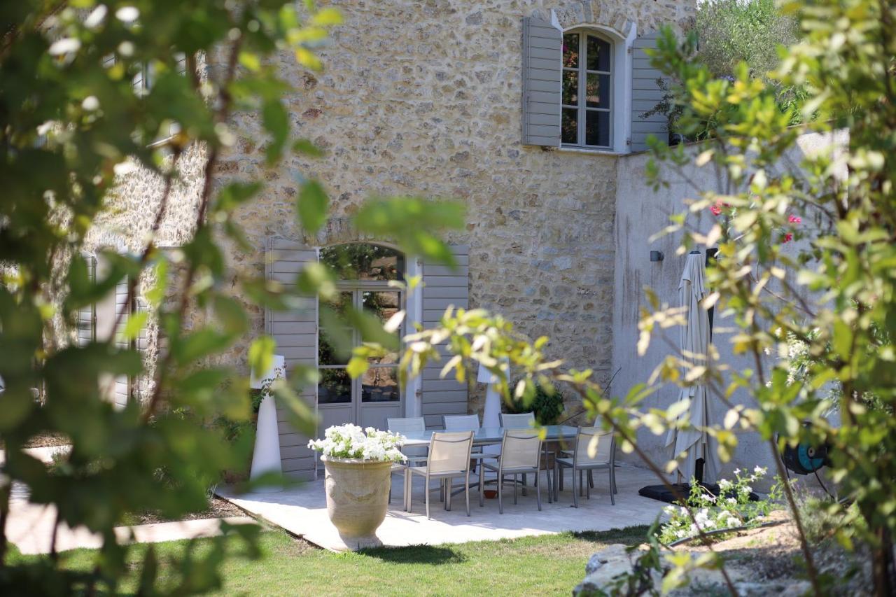 L'Elegante Bastide En Pierre Avec Vue Sur Le Vieux Village De Mougins Exteriér fotografie